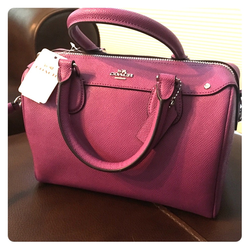 NWT coach Mini BENNET satchel fuchsia hyacinth